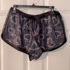 Women’s Medium Victoria Secret Sequin Heart Shorts